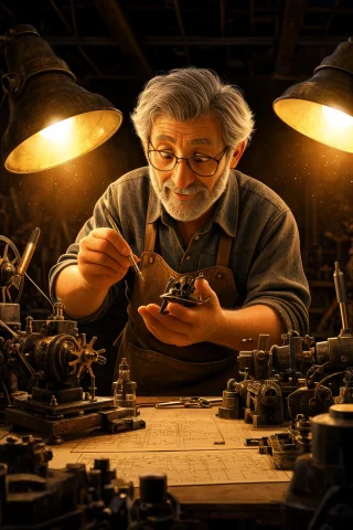 Masterpiece, Best Quality, 1man, Older Man, Grey Hair, Short... — Stable Diffusion AI Prompt: masterpiece, best quality, 1man, older man, grey hair, short beard, weathered fa...