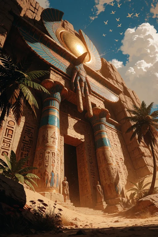 Ta86inkriot, Thin Black Outlines, A Majestic Ancient Egyptia...