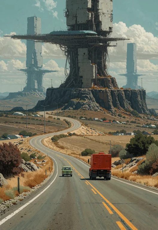 This Is A Post-apocalyptic Landscape With A Futuristic Twist...