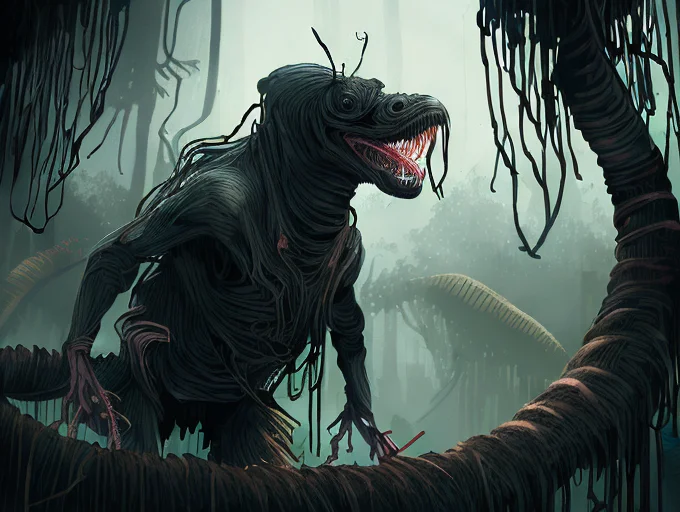 Fkingscifiv2, A Dark Dog-like Creature Made Of Worms, Prowli...
