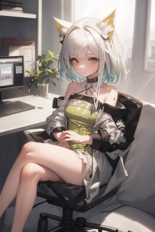 Lorakaltist111-00000811girl,sitting, Office, Office Chair,