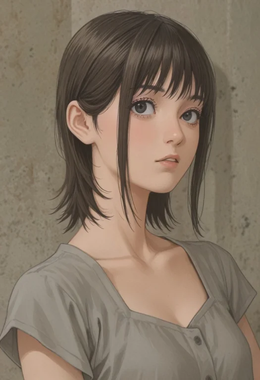 Short Hair, Brown Hair, Black Eyes, Medium Hair,,,,,,,,,,,,,...