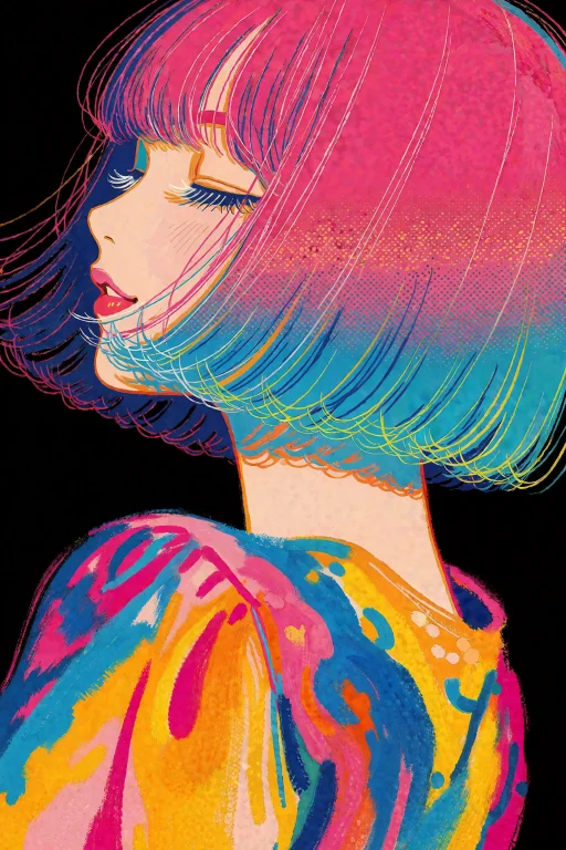 A Vibrant Anime-style Digital Illustration In The Bold, Joyf...
