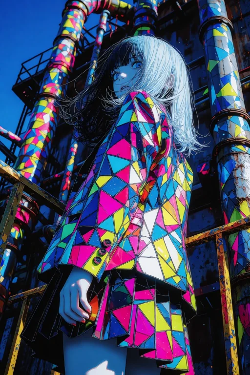 A Digital Anime-style Illustration Of A Young Woman Standing...