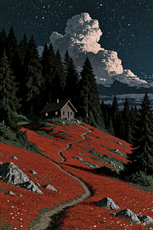 Velnari, , A Small, Solitary Wooden Cabin Sits Perched On A...