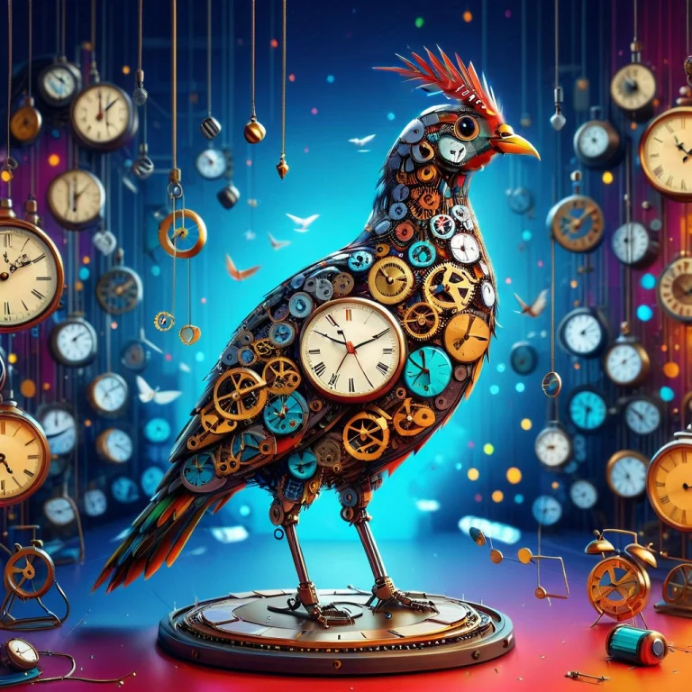 Bird Made Out Of Clock , Looks Beautiful And Aesthetic, Colo...