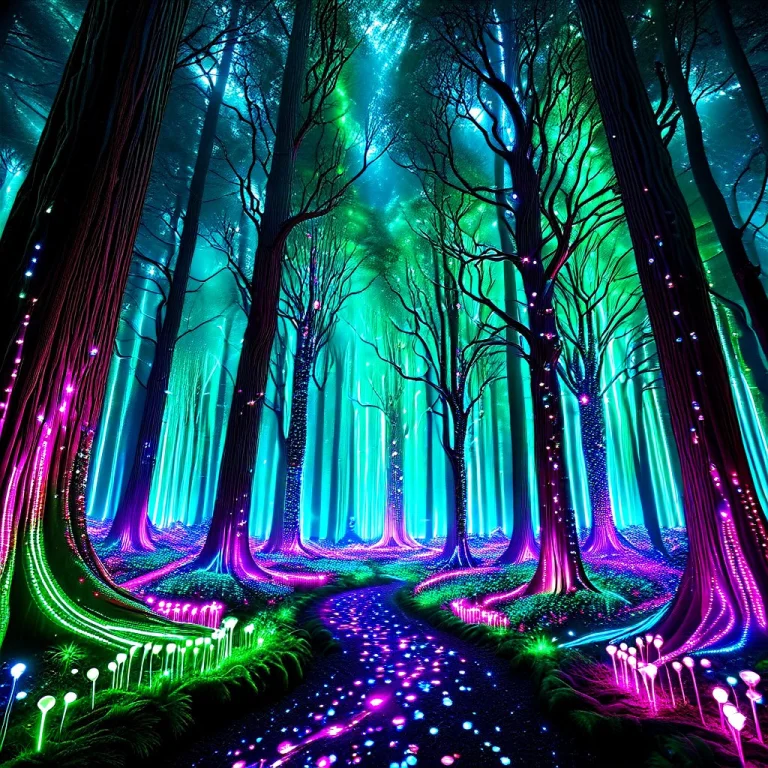 Led, Colorful Led Lights, A High-fantasy Enchanted Forest At...