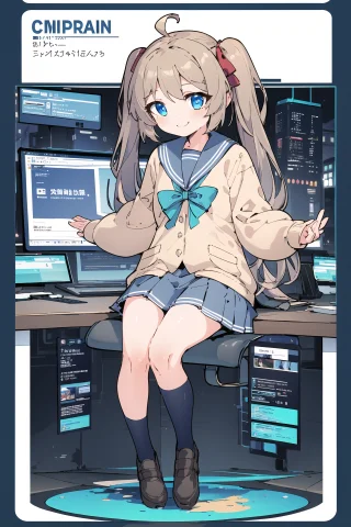 Masterpiece, Best Quality, 1girl, Solo, Brown Hair, Long Hai... — Stable Diffusion AI Prompt: masterpiece, best quality, 1girl, solo, brown hair, long hair, twintails, blue e...