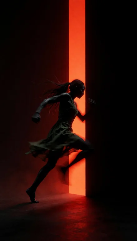Cinematic Frame Within A Frame Near-black Void Occupying 90...