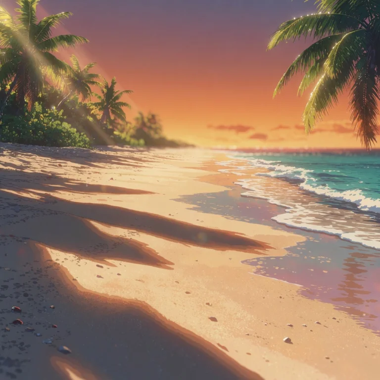 Subject And Action A Serene, Expansive Tropical Beach Servin...