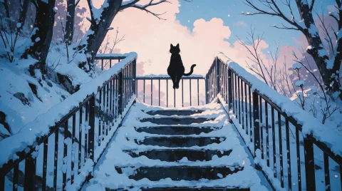 Nature, Zidiusart, Watercolor, Anime Background, Minimalist,... — Stable Diffusion AI Prompt: Nature, zidiusArt, (watercolor), anime background, minimalist, black cat silhoue...