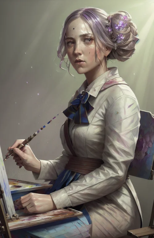 Award Winning Portrait Photo Of A Woman Painting On A Large...