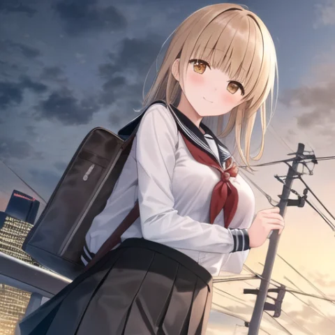 Masterpiece,best Quality,1girl, Mahiru Shiina, From Below, S... — Stable Diffusion AI Prompt: ((masterpiece,best quality)),1girl, Mahiru Shiina, from below, sailor collar, lo...