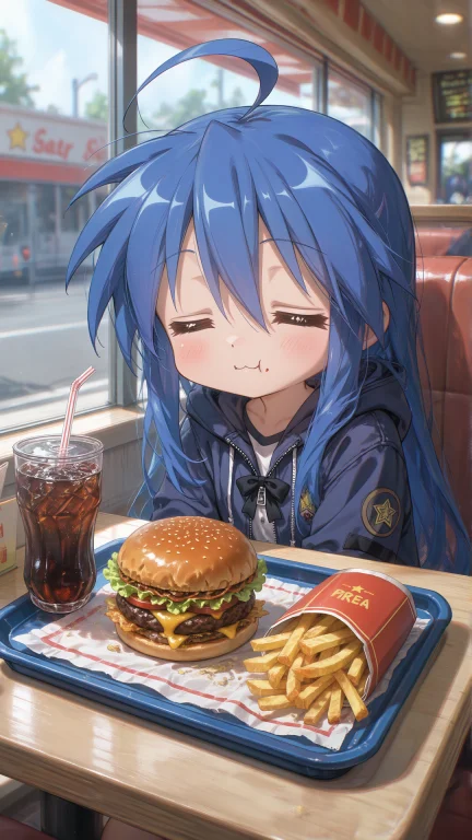 Safe, 1girl, Solo, Chibi, Full Body, Izumi Konata, Lucky Sta...