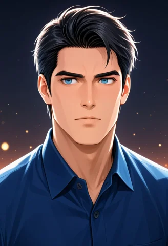 Ashford, 1boy, Solo, Black Hair, Short Hair, Blue Eyes, Lora... — Stable Diffusion AI Prompt: ashford, 1boy, solo, black hair, short hair, blue eyes, 