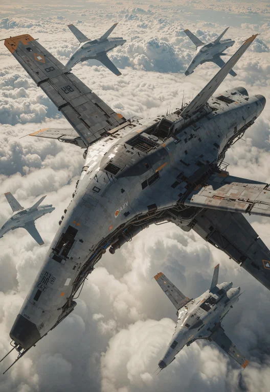 This Is A Digital Post-apocalyptic Scene Featuring A Large,...