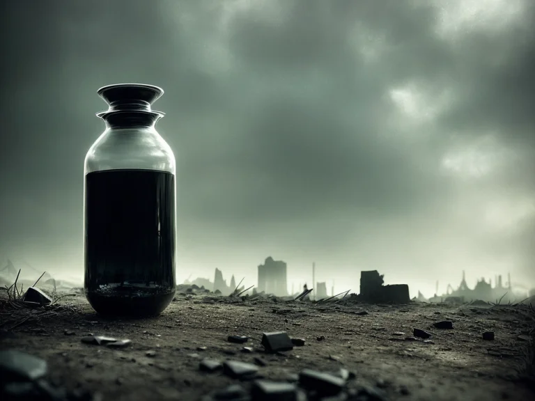 Dark Photoshot, Hyperrealistic Portrait Of Glass Vase, Outsi...