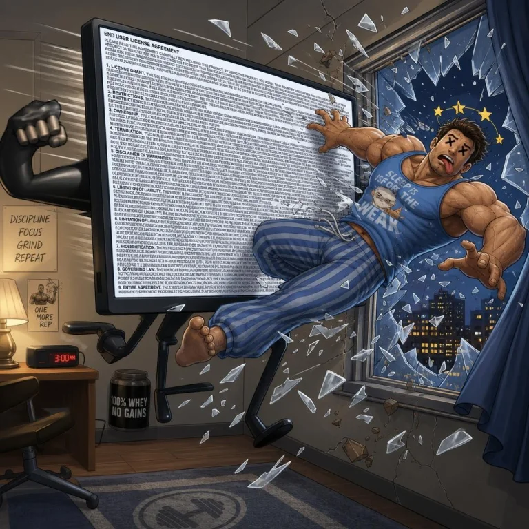 A Comical Image Of A Huge Monitor Covered In Text Violently...
