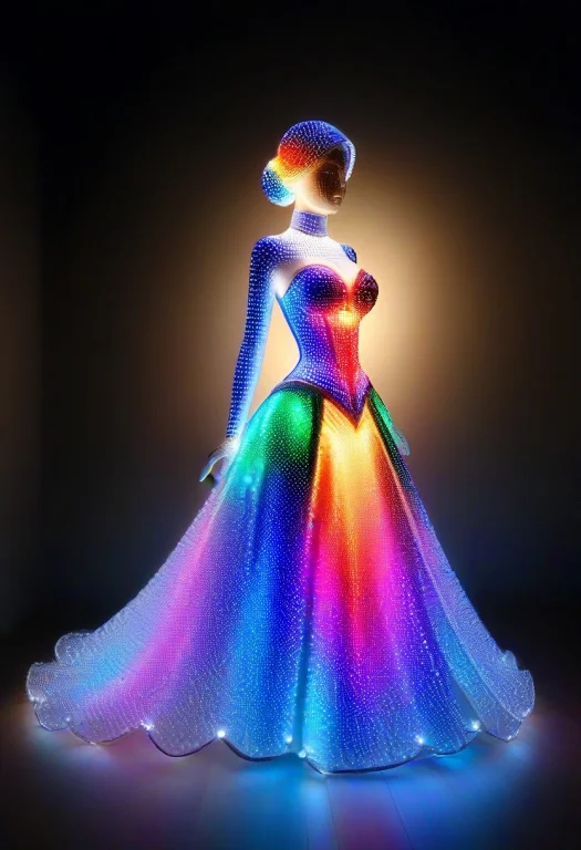 Masterpiece, Best Quality, 1girl Made Of Colorful Led Lights...