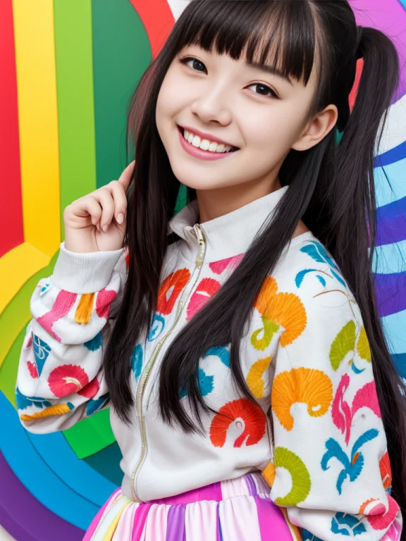 1 Girl, Black Hair, Smiling, Clothes, Portrait, Figure, Minu...
