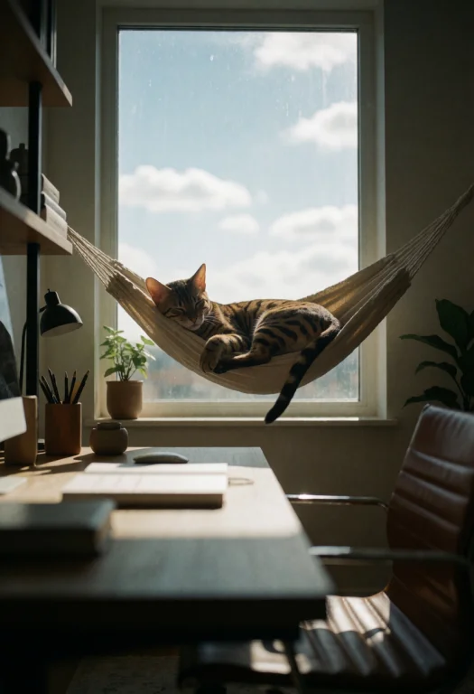 Cinematic Editorial Photograph Of A Melanistic Bengal Nappin...