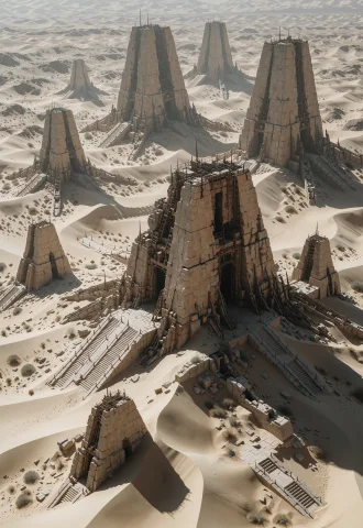 This Image Is A Cgi-rendered Scene Depicting A Desolate, Pos... — Stable Diffusion AI Prompt: This image is a CGI-rendered scene depicting a desolate, post-apocalyptic landsc...