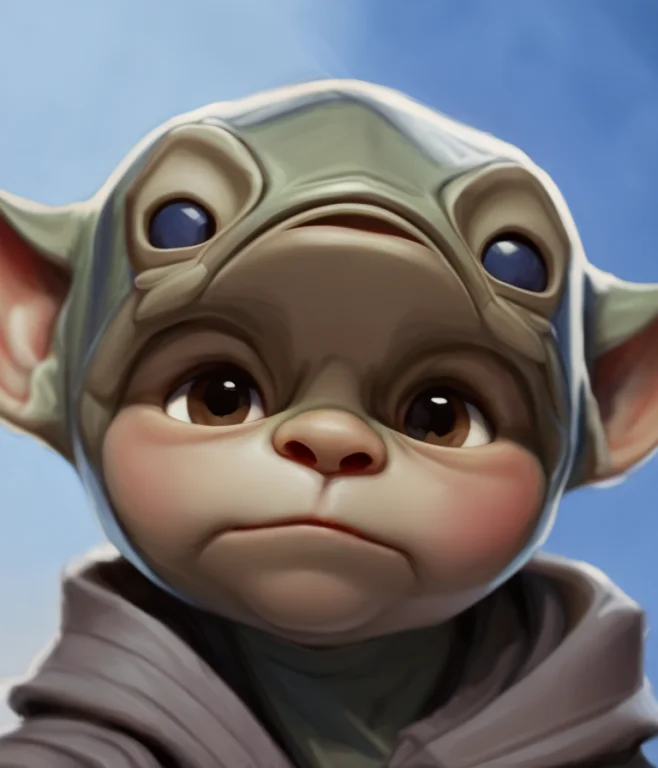 Close Up Of Baby Yoda From Star Wars, Charhelper, Close-up P...