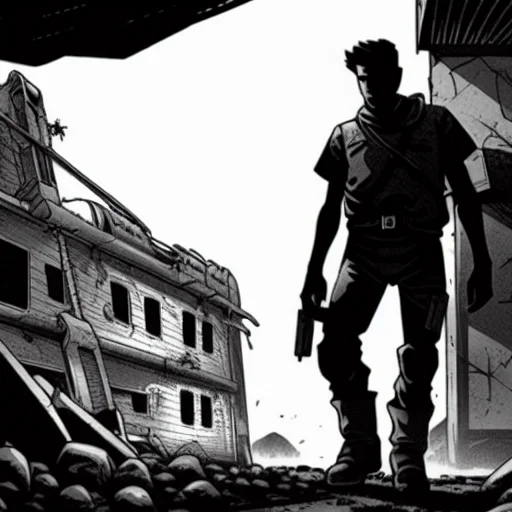 Pboldrifrpgstyle, An Armed Man Wandering Through A Wasteland...
