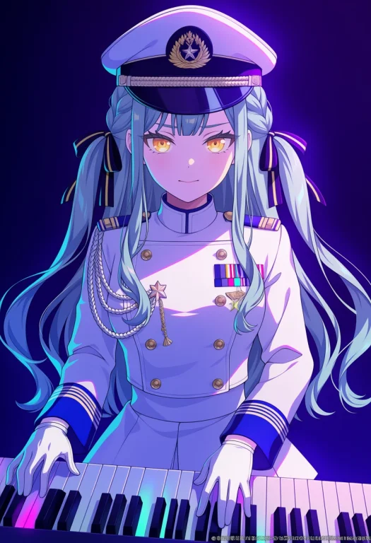 1 Girl, Togawa Sakiko,blue Hair,gloves,,indoors,music Classr...