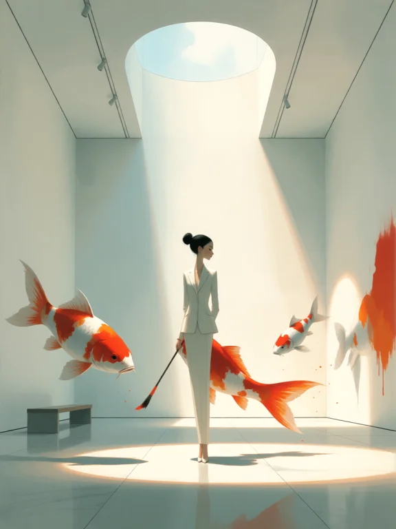 Strangedaal, A Poised Woman In A Minimalist White Suit Stand...