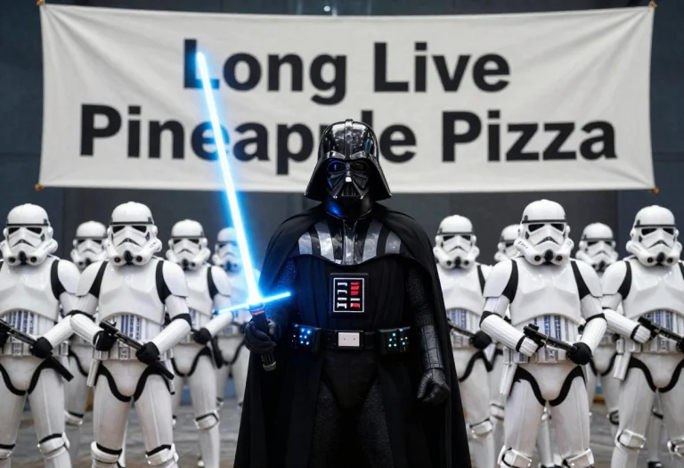 Darth Vader Marches Threatening Toward Tne Viewer, Lightsabe...