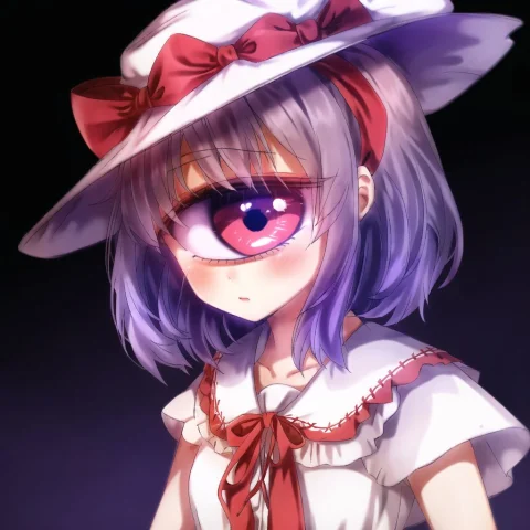Loracyclopsretrohamavasjunrifl-08-021, Cyclop, 1girl, Bow, D... — Stable Diffusion AI Prompt: , cyclop, 1girl, bow, dress, female focus, frills, hat, lightning, purple hair,...