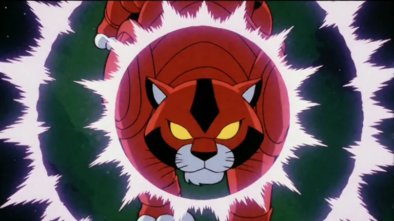 Hmnandmstr21985, A Fierce, Armored Feline Creature With Glow...