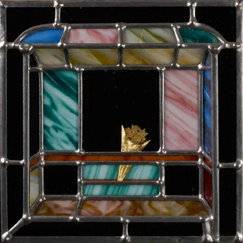 Technique Stained-glass Geometry. A Drawn Stained-glass Comp... — Stable Diffusion AI Prompt: Technique: stained-glass geometry. A drawn stained-glass composition with thick...