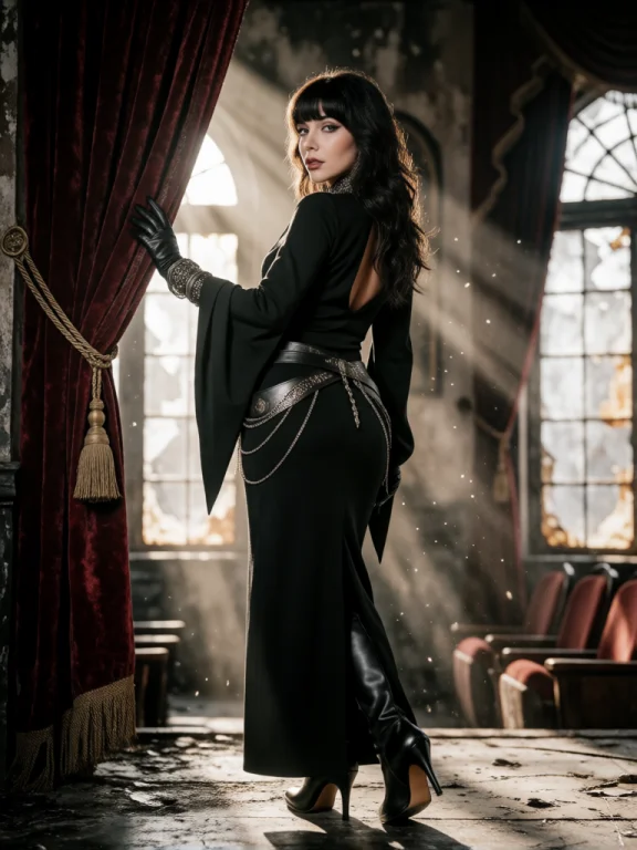 Luxury Gothic Fashion Portrait Of A Woman Standing Inside An...