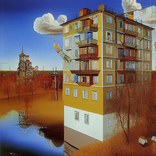 Weird Painting Of Khrushchevka1.3 By Salvador Dali, Surreali...