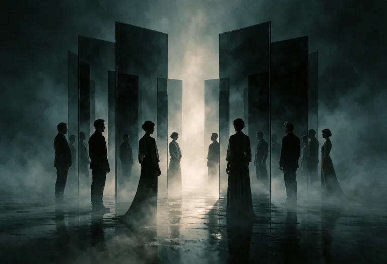 Ta86wistfall A Symmetrical Dreamlike Scene On A Vast Reflect...