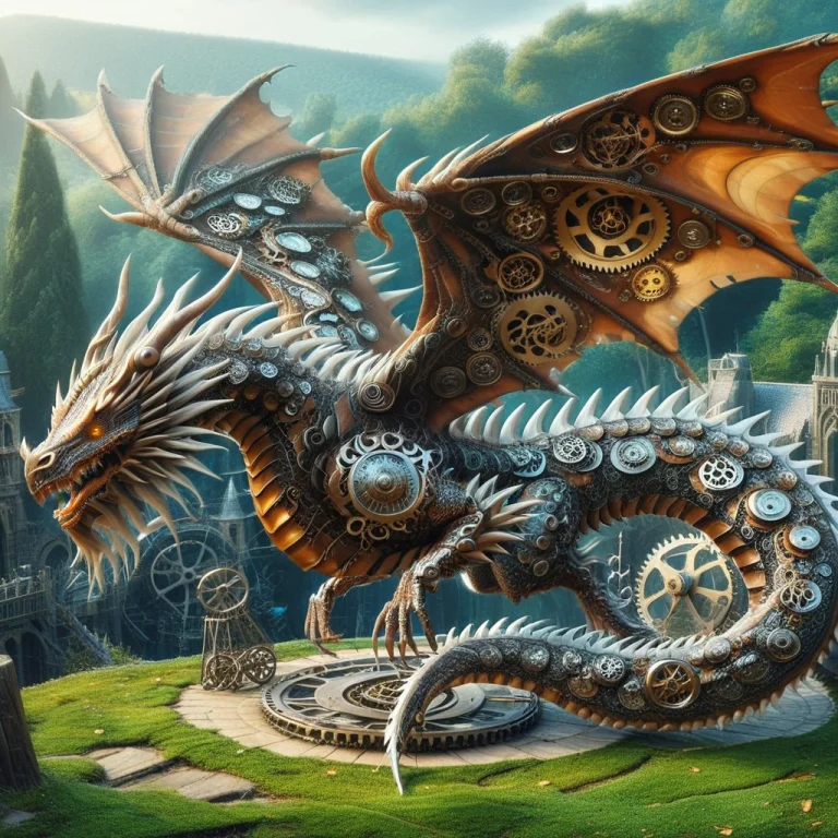 Metal Gears, An Animal, Dragon, Dragon Shaped1.5,outdoor, Ae...