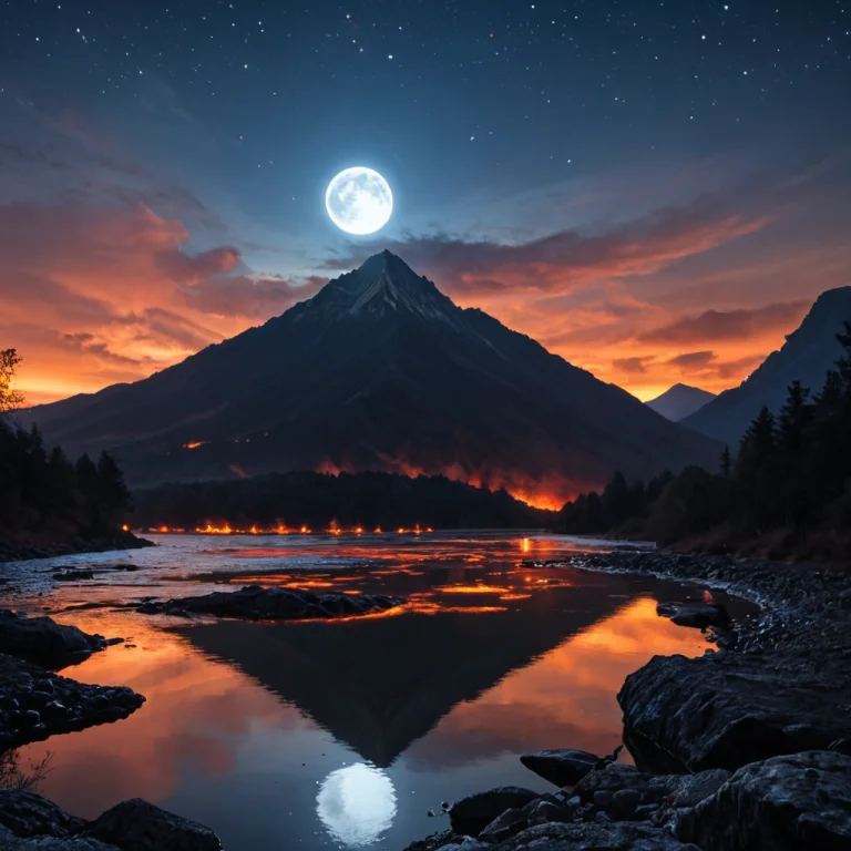 Moon, Scenery, Sky, Outdoors, Star Sky, No Humans, Reflectio...