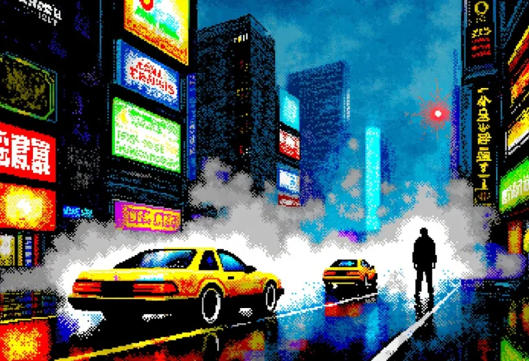 Zxpixseva, A Cyberpunk City Street At Night, Futuristic Cars...