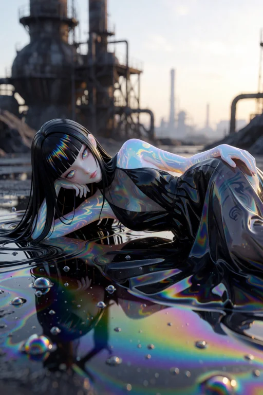Beauty, Solo, Oil Slick Iridescent Elemental, Pale Opalescen...