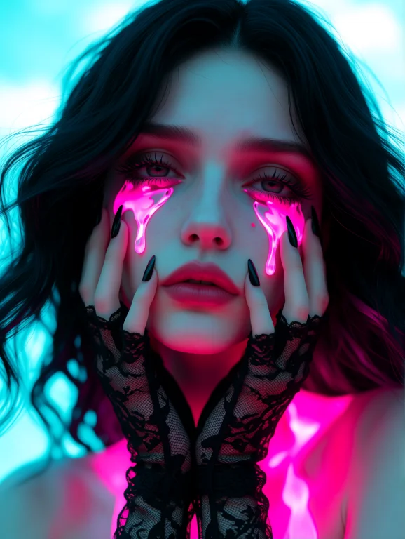 Close-up, Melancholic Surreal Photo, Soft Gradient Blends, T...