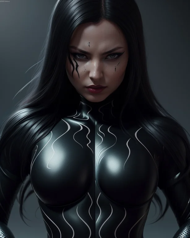 Venom Woman, Highly Detailed Realistic Illustration Of A Sex...