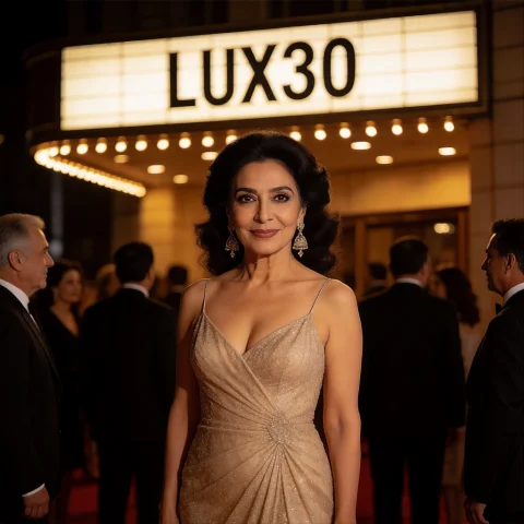 Loralux301,lux30,a Photo Of A Woman, Glamorous Pose Beneath... — Stable Diffusion AI Prompt: ,Lux30,A photo of a woman, glamorous pose beneath a theater marquee at night, cr...