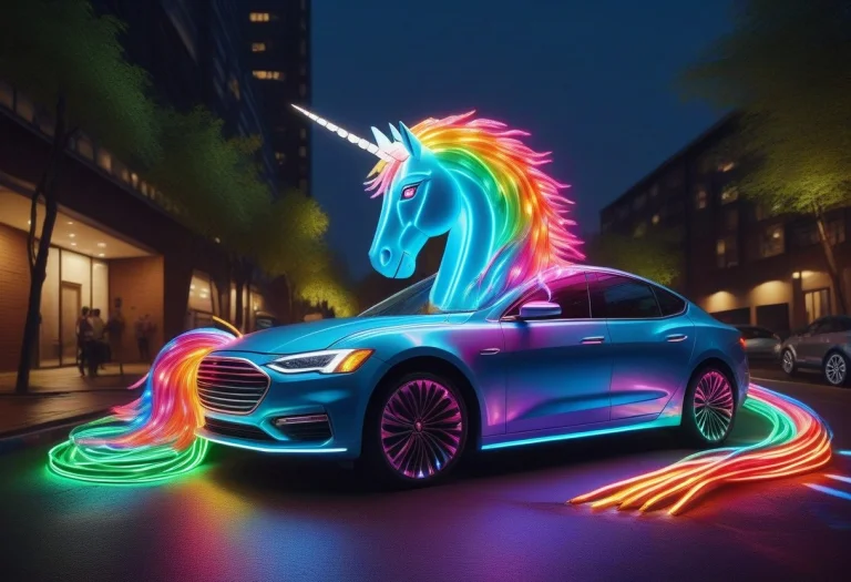 Led, Colorful Led Lights, A Neon Led Unicorn Plugged Into A...