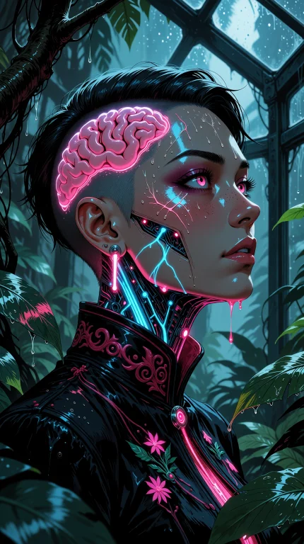 Poetic Cybernetic Portrait Painting, Move The Woman With The...