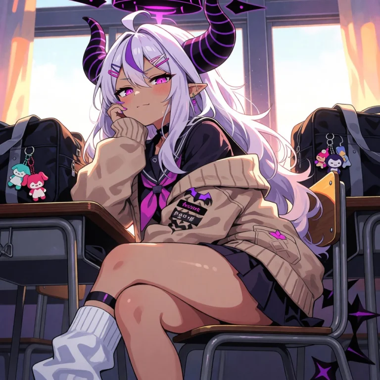 An Anime Illustration Of Soraasaki Hina From Blue Archive Re...