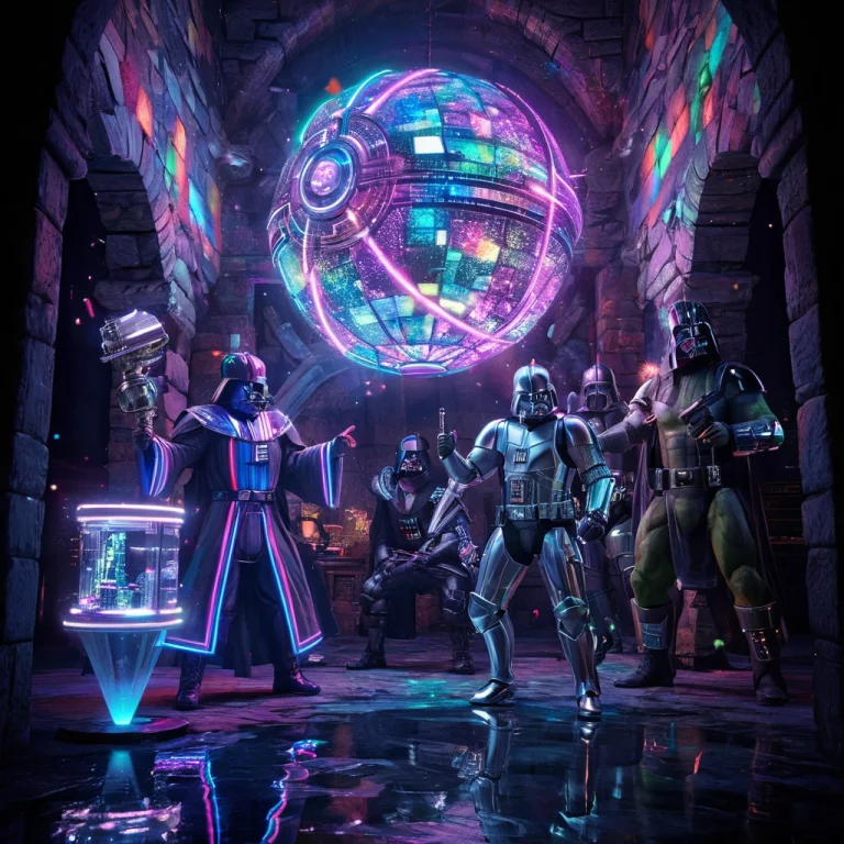 Subject A Group Of Fantasy Adventurers In A Dark Stone Dunge...