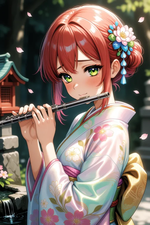 A Close-up Anime Illustration Portrait Of A Shy, Charming Wo...