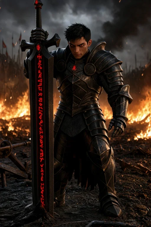 Masterpiece, Best Quality, 1boy, Dark Knight, Short Black Ha...